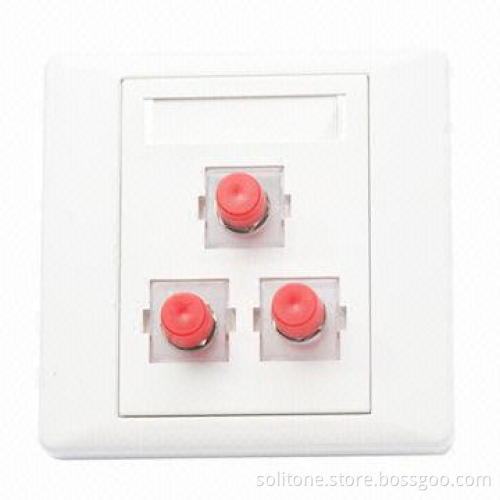 FC fiber-optic faceplate, made of ABS material, 3 ports